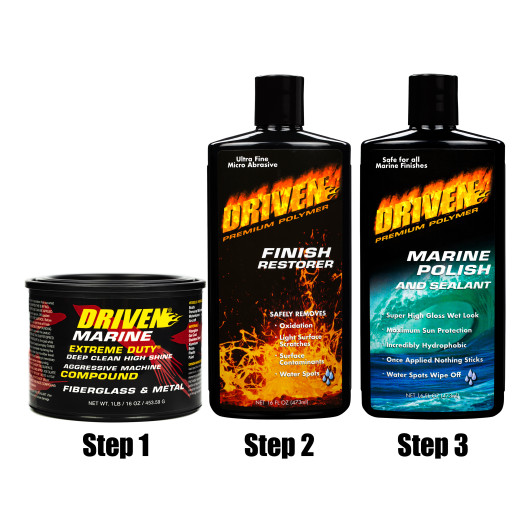 DRIVEN MARINE Extreme Duty Machine Compound, Finish Restorer, Marine Polish and Sealant